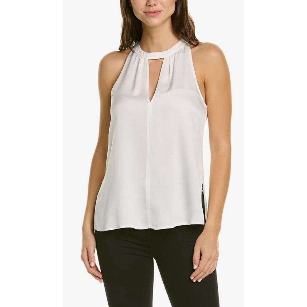A.L.C. Moran Silk Top In White Keyhole Cutout Size 10